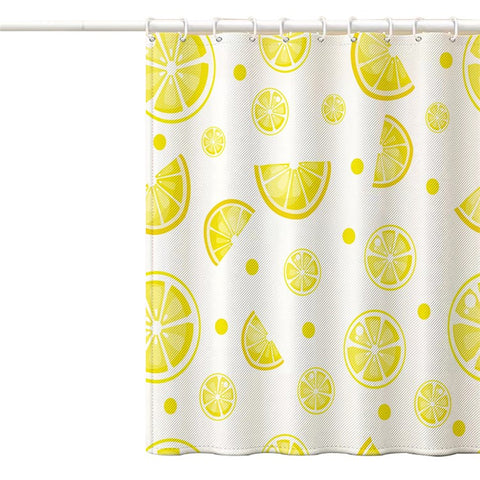 150x180cm Polyester Shower Curtains 3D Fruit Pattern Washable Bath Curtain with 12 Hooks