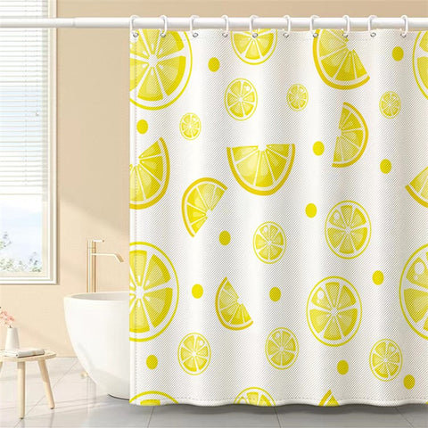 120x180cm Shower Curtain with Hooks 3D Fruit Pattern Polyester Fabric Mildew Resistant Curtain