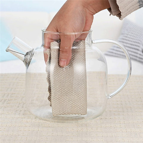 600ML Transparent Teapot Heat Resistant High Borosilicate Glass Water Kettle Shatterproof Juice Jug ( No FDA, BPA Free )