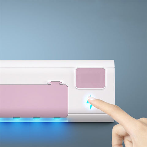 UVC Light Toothbrush Holder Cleaner Wall Mount Sterilizer Box Ultraviolet Toothbrush Rack