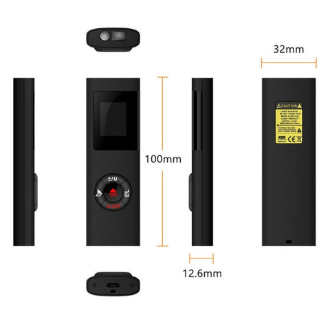 40m Multifunctional LCD Digital Laser Meter Mini Smart Rangefinder Portable Distance Measuring Tool Support USB Charging