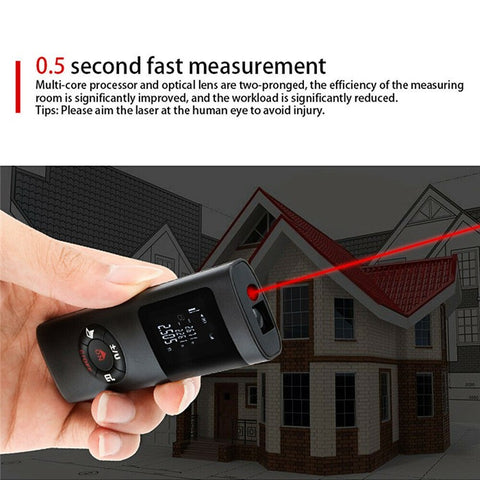 40m Multifunctional LCD Digital Laser Meter Mini Smart Rangefinder Portable Distance Measuring Tool Support USB Charging