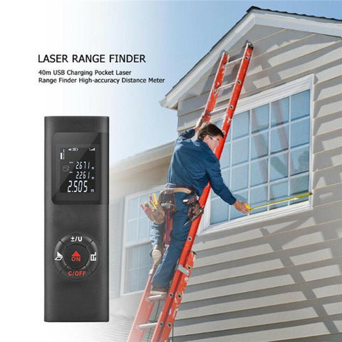 40m Multifunctional LCD Digital Laser Meter Mini Smart Rangefinder Portable Distance Measuring Tool Support USB Charging