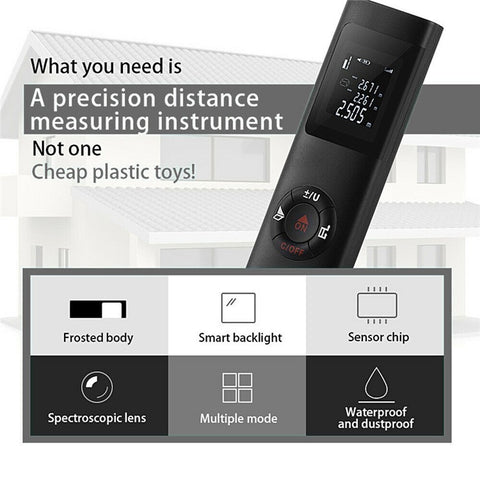 40m Multifunctional LCD Digital Laser Meter Mini Smart Rangefinder Portable Distance Measuring Tool Support USB Charging