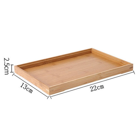 Bamboo Plate 22x13x2.5cm Tea Serving Tray for Food Breakfast Party Tea Coffee Table Decor Set