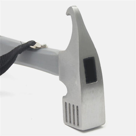 Camping Hammer Heavy Duty with Tent Stake Remover Steel Tent Hammer TPR Covered Handle Tent Mallet with Holding Strap