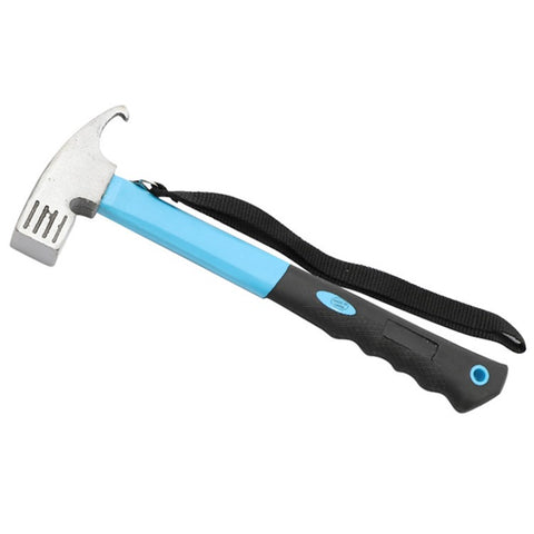 Camping Hammer Heavy Duty with Tent Stake Remover Steel Tent Hammer TPR Covered Handle Tent Mallet with Holding Strap