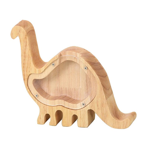 Creative Wooden Animal Piggy Bank Transparent Animal Coin Collect Box Piggy for Kids Gift