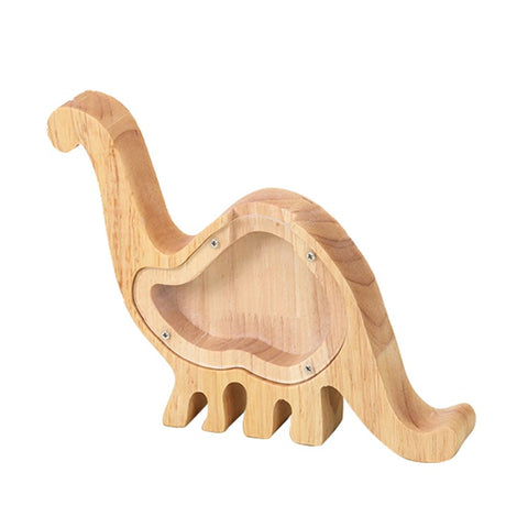 Creative Wooden Animal Piggy Bank Transparent Animal Coin Collect Box Piggy for Kids Gift