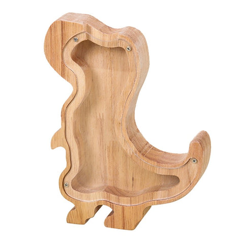 Creative Wooden Animal Piggy Bank Transparent Animal Coin Collect Box Piggy for Kids Gift