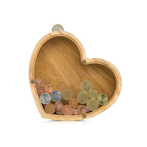 Creative Wooden Animal Piggy Bank Transparent Animal Coin Collect Box Piggy for Kids Gift
