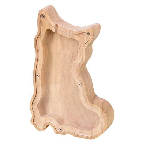 Creative Wooden Animal Piggy Bank Transparent Animal Coin Collect Box Piggy for Kids Gift