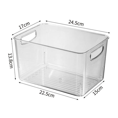 TY-9048 Refrigerator Food Organizer Transparent PET Storage Box, Size M (BPA Free, No FDA)