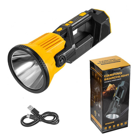 Rotatable Head Solar Powered P50 Flashlight RGB Handheld Lantern Camping Search Light