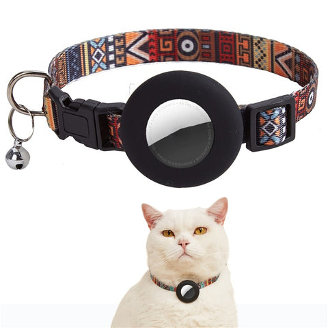 For Apple AirTag Silicone Protective Case Adjustable Pet Collar with Pendant / Floral Print