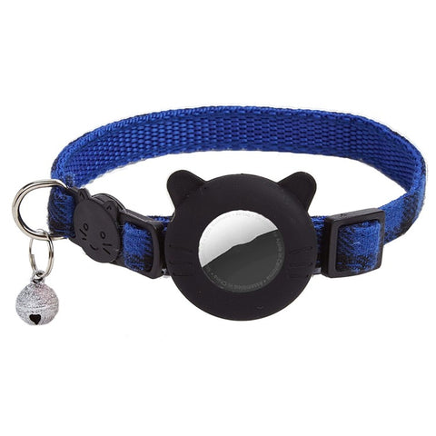 For AirTag Tracker Protector Cat Ear Design Silicone Case Pet Collar with ID Address Tag