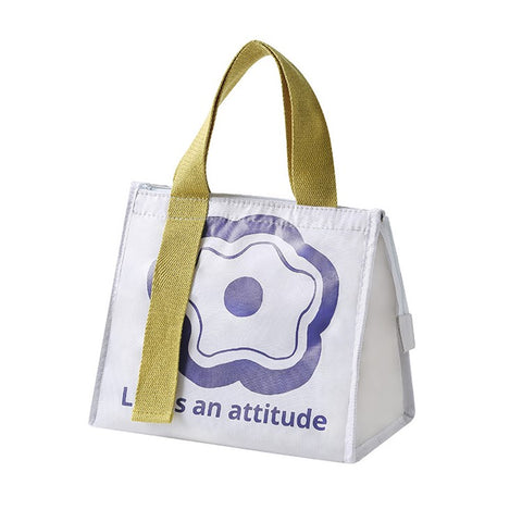 Stylish Oxford Cloth Insulated Lunch Bag Bento Tote Bag for Picnic Office School