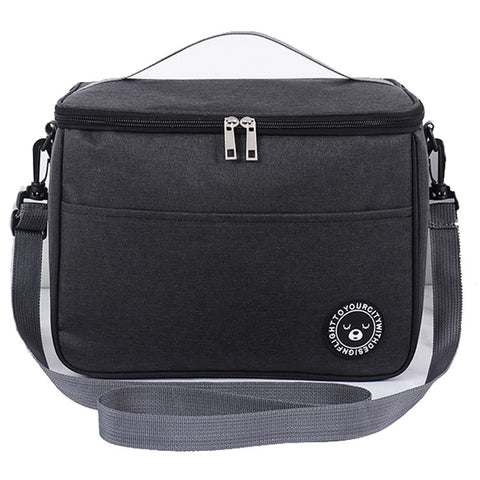 TB-0401 Large Size Oxford Cloth Insulated Lunch Carrying Bag Bento Fruit Storage Bag with Shoulder Strap