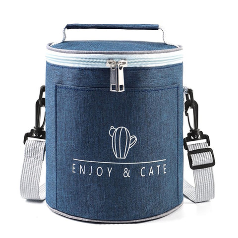 Lunch Bag Leakproof Oxford Cloth Thermal Insulation Lunch Box Case Food Container, Size: S