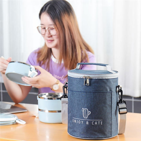 Oxford Cloth Thermal Insulation Lunch Bag Leakproof Lunch Tote Bag Food Container, Size: M
