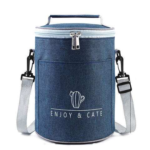 Large Capacity Insulated Lunch Box Reusable Lunch Tote Bag for Work Picnic School or Travel, Size: L- Black
