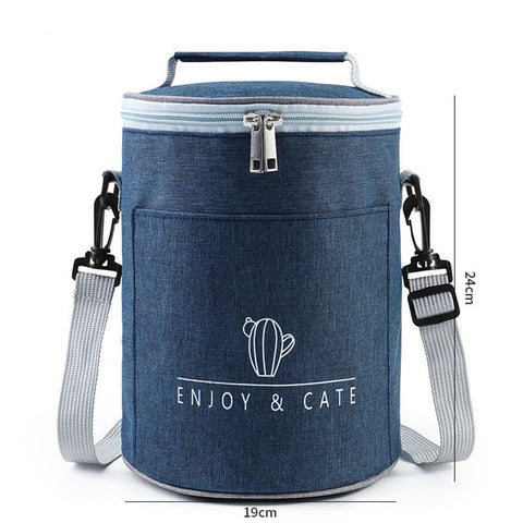 Large Capacity Insulated Lunch Box Reusable Lunch Tote Bag for Work Picnic School or Travel, Size: L- Black