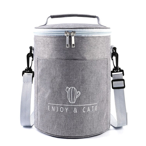 Large Capacity Insulated Lunch Box Reusable Lunch Tote Bag for Work Picnic School or Travel, Size: L- Black