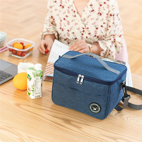 TB-0401 Fashionable Lunch Bag Handbag Thermal Insulated Cooler Lunch Tote Box with Shoulder Strap, Size: M