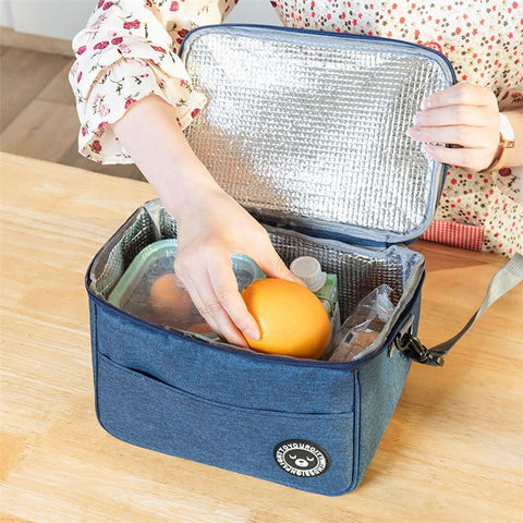 TB-0401 Fashionable Lunch Bag Handbag Thermal Insulated Cooler Lunch Tote Box with Shoulder Strap, Size: M