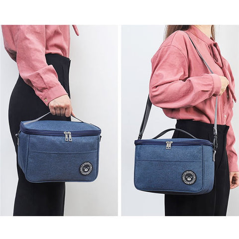 TB-0401 Fashionable Lunch Bag Handbag Thermal Insulated Cooler Lunch Tote Box with Shoulder Strap, Size: M