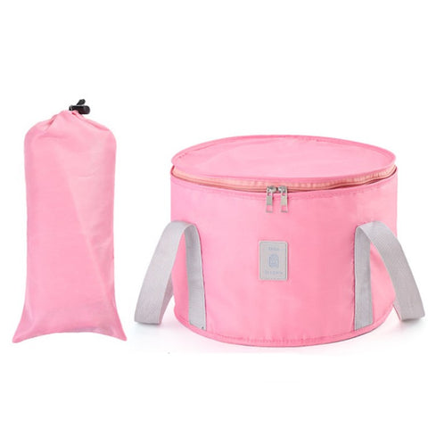 TB-0678 Small Size Portable Folding Water Bucket Travel Camping Hiking Water Holder Bag Washbasin with Lid