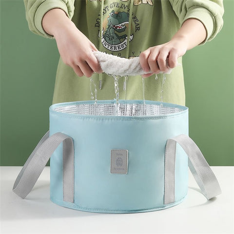 TB-0678 Small Size Portable Folding Water Bucket Travel Camping Hiking Water Holder Bag Washbasin with Lid