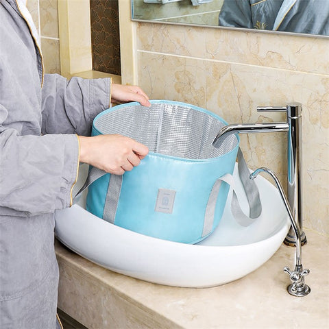 TB-0678 Small Size Portable Folding Water Bucket Travel Camping Hiking Water Holder Bag Washbasin with Lid