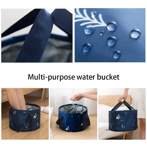 Large Size Portable Folding Travel Face Washing Water Bucket Waterproof Camping Hiking Water Holder Basin