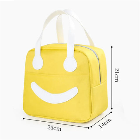 TB-0661 Small Size Cute Cartoon Expression Insulated Lunch Carrying Bag Student Bento Handbag