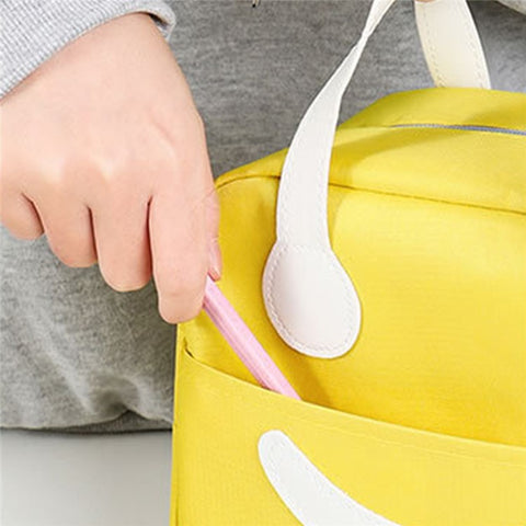 TB-0661 Small Size Cute Cartoon Expression Insulated Lunch Carrying Bag Student Bento Handbag