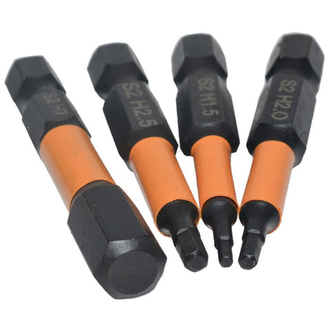 10Pcs Metric 1.5mm-8mm S2 Alloy Steel Magnetic Hex Screwdriver Bits Set, Length: 50mm