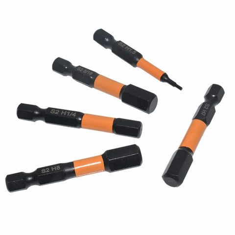 10Pcs Metric 1.5mm-8mm S2 Alloy Steel Magnetic Hex Screwdriver Bits Set, Length: 50mm