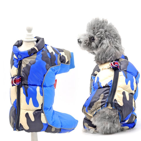 TG-CL060 Camouflage Splicing Pet Dog Zipper Coat Waterproof Winter Puppy Outwea