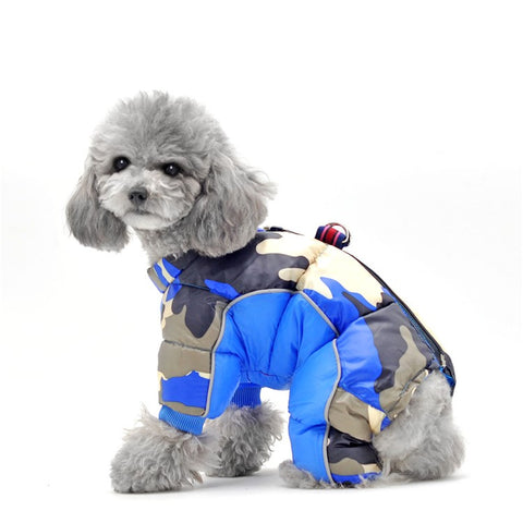 TG-CL060 Camouflage Splicing Pet Dog Zipper Coat Waterproof Winter Puppy Outwea