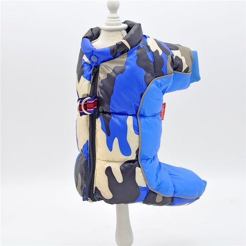 TG-CL060 Camouflage Splicing Pet Dog Zipper Coat Waterproof Winter Puppy Outwea