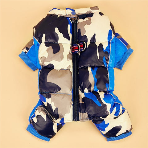 TG-CL060 Camouflage Splicing Pet Dog Zipper Coat Waterproof Winter Puppy Outwea