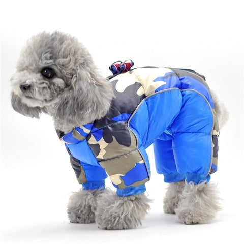 TG-CL060 Camouflage Splicing Pet Dog Zipper Coat Waterproof Winter Puppy Outwea