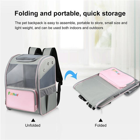 FUNADD FA1003 600D Nylon Breathable Pet Backpack Dog Cat Carrier Dual Shoulders Bag