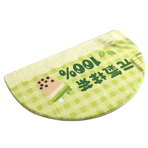 50*80cm Water Absorbent Bath Mat Furry Bathroom Rug Semicircle Floor Carpet