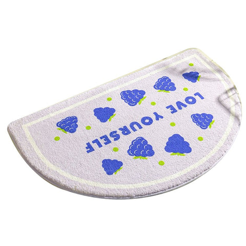 50*80cm Water Absorbent Bath Mat Furry Bathroom Rug Semicircle Floor Carpet