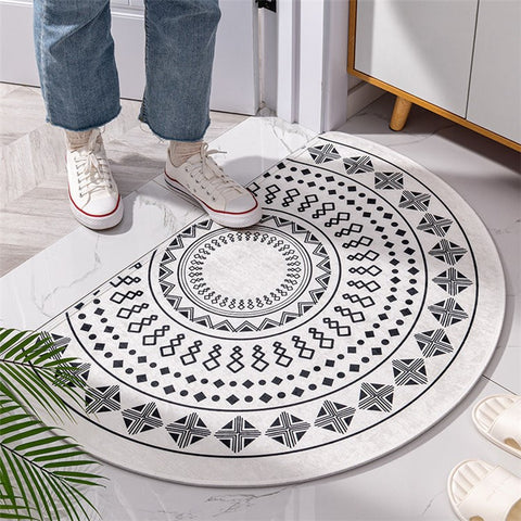 40*60cm Moroccan Semicircle Entrance Door Mat Non-Slip Absorbent Bathmat