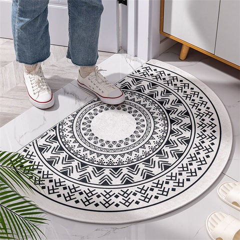 50*80cm Semicircle Bathmat Non-Slip Absorbent Moroccan Entrance Door Mat
