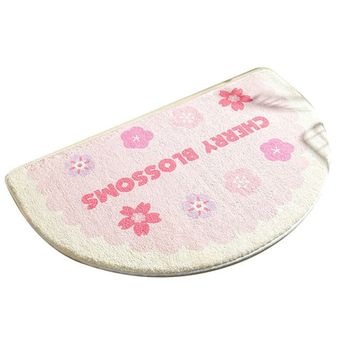40*60cm Semicircle Bath Mat Furry Bathroom Rug Water Absorbent Floor Carpet