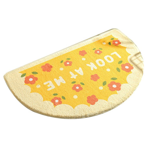 40*60cm Semicircle Bath Mat Furry Bathroom Rug Water Absorbent Floor Carpet